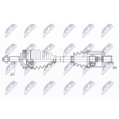 Immagine di NTY NPW RE 151 Albero motore / Semiasse Assale anteriore Dx 740 RENAULT: Kangoo I