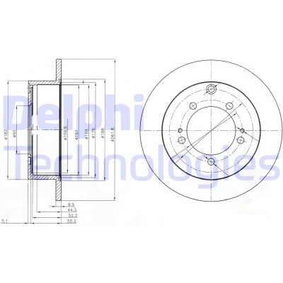 Immagine di DELPHI BG3815 Disco freno 262 10 5 pieno Oleato non trattato senza cuscinetto ruota, anello sensore ABS MITSUBISHI: Pajero Pinin
