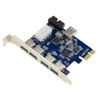 Immagine di KALEA INFORMATIQUE Scheda controller PCI Express PCIe to USB 3.0, 4 porte 5G esterne e 3 interne con connettore USB3 a 19 punti.