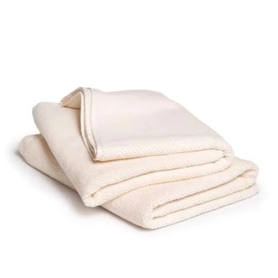 Immagine di herzbach home Collezione Spa Set di asciugamani da doccia, 70 x 140 cm, 100% cotone (crema)
