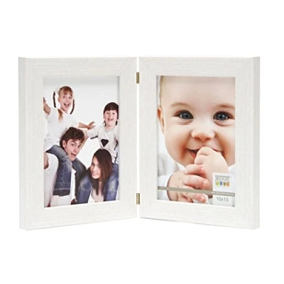 Immagine di Deknudt Frames S41VF1 H2V 10.0X15.0 Cornice portafoto Doppia, in Formato Verticale, Colore Bianco 19,4 x 15,1 1,6 cm