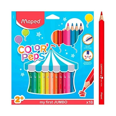 Immagine di Maped Pastelli Triangolari Early Age In Scatola Da 18 Pz Mina Gigante Infrangibile 4,7 Mm