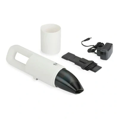 Immagine di TM Electron TMPASM002 Mini aspirapolvere a Mano Senza Fili con Potenza di aspirazione 4,5 kPa, 80 W, Illuminazione LED, Silenzioso, Batteria Ricaricabile 2000 mAh, Bianco