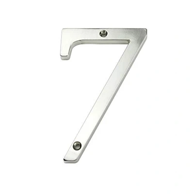 Immagine di HASWARE Numero civico Segnale 4 pollici (10 cm) Numeri di porta moderni Segnaletica Targa Indirizzo casa in lega zinco (7, Argento)