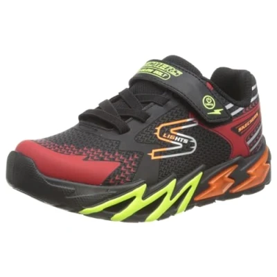 Immagine di Skechers Flexglow BOLT Sneakers basse Black/red/orange/yellow per bambini, Taglia: 28.5, Tessuto / sintetico