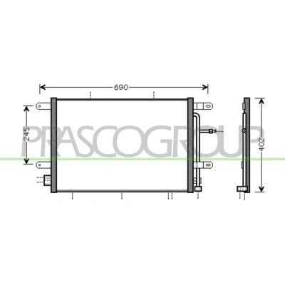 Immagine di PRASCO AD022C002 Condensatore 18 15 Alluminio 590 R 134a AUDI: A4 B7 Avant