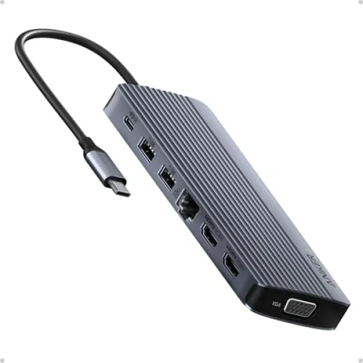 Immagine di Anker USB C Hub (14 in 1, Triple Display), HDMI 4K 60 Hz, potenza massima 100 W, porte dati e A da 5 Gbps, per MacBook, Lenovo, Dell XPS, laptop HP altri (caricabatterie non incluso)