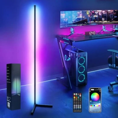 Immagine di Comius Sharp Lampada da Terra LED, 160cm Piantana RGB Dimmerabile con Telecomando e APP, 16 Milioni Colori, DIY Modalità, LED per Sala Giochi, Soggiorno, Camera letto