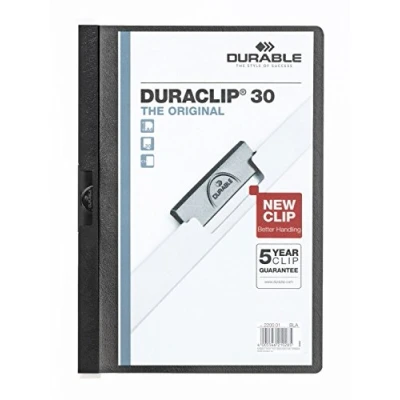 Immagine di Durable Cartellina con clip DURACLIP 30 2200 DIN A4 Numero max. di fogli: Fogli (80 g/m²) Nero 220001