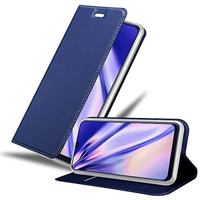 Immagine di Cadorabo Custodia Libro Compatibile con Samsung Galaxy M31 in Classy Blu Scuro Vani di Carte, Funzione Stand e Chiusura Magnetica Portafoglio Cover Case Wallet Book Etui Protezione