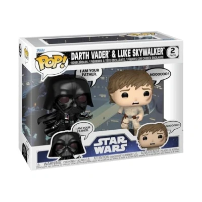 Immagine di Funko Pop! Star Wars: Sayings Darth Vader &amp; Luke 2PK Figura in Vinile da Collezione Idea Regalo Merchandising Ufficiale Giocattoli per Bambini e Adulti Movies Fans