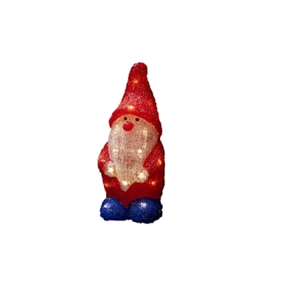Immagine di Konstsmide Figura LED, Uso Interno (IP20), Funzionamento a Batteria, diodi Bianco Caldo, Trasparente/Rosso, Santa