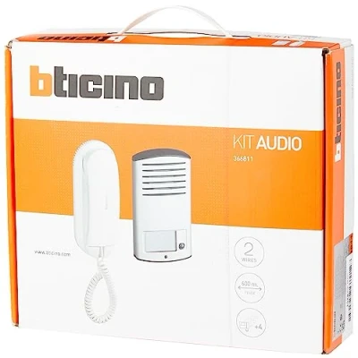 Immagine di Bticino 366811 Kit Audio 2 Fili monofamiliare con pulsantiera Linea 2000 da Parete e citofono Sprint L2, Grigio
