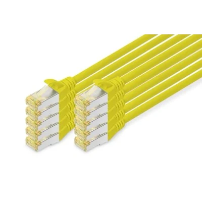 Immagine di Digitus DK 1644 A 020 Y 10 RJ45 cavo di rete, patch CAT 6A S/FTP 2.00 m Giallo 1 pz.