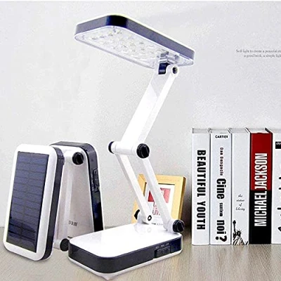 Immagine di lampada da scrivania solare, lettura sul comodino con tavolo pieghevole a LED ricaricabile solare 24 per la di lavoro studiando
