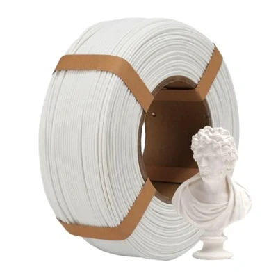 Immagine di eSUN Matte PLA Refill Filament 1,75 mm, filamento per stampa 3D senza bobina, colore privo di lucentezza, texture smerigliata, bobina da 1KG (2,2 LBS) stampanti 3D, Bianco crema