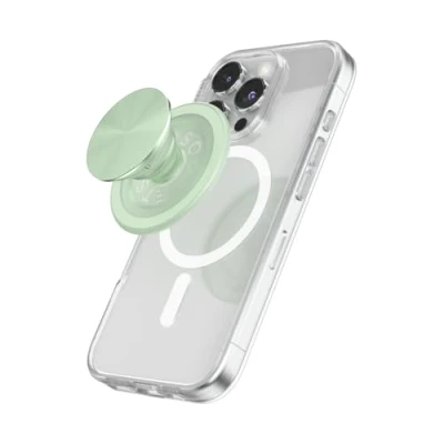 Immagine di PopSockets: PopGrip Round per MagSafe Anello Adattatore Incluso Supporto e Impugnatura Telefoni Cellulari Custodia con un Top Intercambiabile Aluminum Honeydew