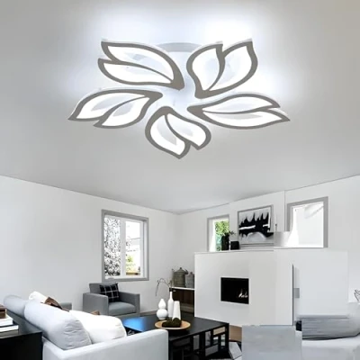 Immagine di Comely Plafoniera LED, 65W Moderna Lampada da Soffitto in Acrilico, Forma di Fiore Design Plafoniere LED 7200LM per Soggiorno, Cucina, Camera Letto, Studio