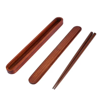 Immagine di Custodia per bacchette, box chopsticks legno chopsticks+legno bacchette MAGT in estraibili portatili con colorate(Pull dark + chopsticks)