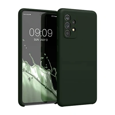 Immagine di kwmobile Cover per Samsung Galaxy A52 / 5G A52s Custodia Back Case Smartphone in Silicone TPU Protezione Gommata verde scuro matt