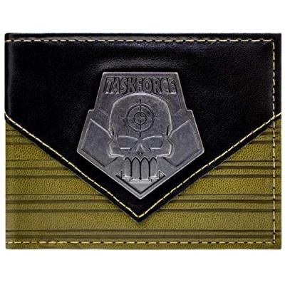 Immagine di Suicide Squad Deadshot Task Force Emblema Metallico Portafoglio/Portamonete Bi Fold ID &amp; Porta Carte, Marrone