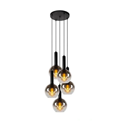Immagine di Lucide Lampada a sospensione Marius, nero, 5 luci
