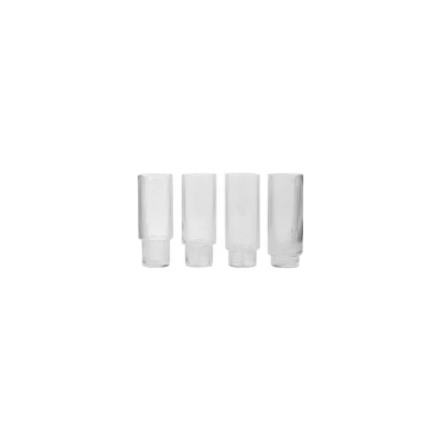 Immagine di ferm LIVING fermING Bicchiere Longdrink Ripple, trasparente, 300 ml, vetro, set da 4