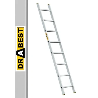 Immagine di DRABEST SCALETTE SERIE PRO 1x8 Scala Multiuso Pressopiegata in Alluminio 150kg Scaletta Pieghevole 40x218x5cm