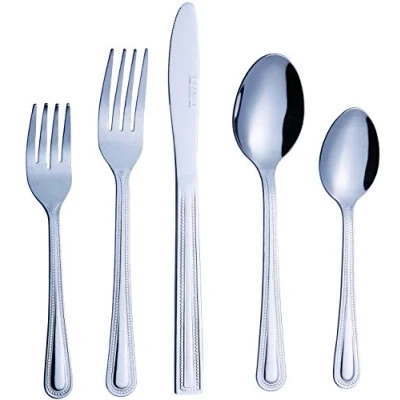 Immagine di EXZACT Posate in Acciaio Inox 20 Pezzi Coltelli x 4, Forchette per Insalata Cucchiai Cucchiaini da Tè 4 (WF806 Set)