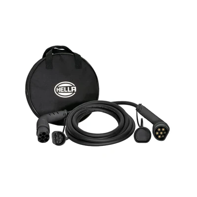 Immagine di HELLA 8KE 358 255 041 cavo di ricarica tipo 2, 11 KW per auto elettriche EV e Plug in Hybrid 3 fasi, 16 A, 6 metri, modalità 3, elettrica, colore: Nero