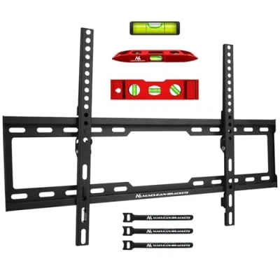 Immagine di Maclean Supporto TV, Universale OLED/QLED/LCD/LED/Plasma max VESA 600x400, 32 80&quot;, 45 kg, regolazione dell&#039;inclinazione +0 10,Ultra sottile Distanza dalla parete 28 mmm MC 413