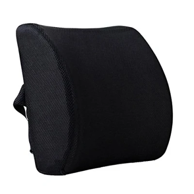 Immagine di HomDSim Cuscino lombare in memory foam, supporto per correggere la postura, sedile auto, casa, ufficio, sedia (nero)