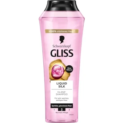 Immagine di Gliss Liquid Silk shampoo (250 ml), per capelli una lucentezza naturale, nutriente leviga la superficie dei eccezionalmente morbidi