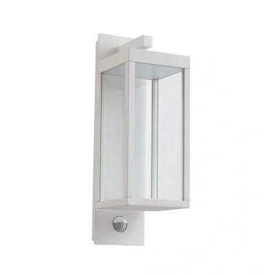 Immagine di Lucande Applique da esterni LED Ferdinand, bianco, sensore, 38 cm