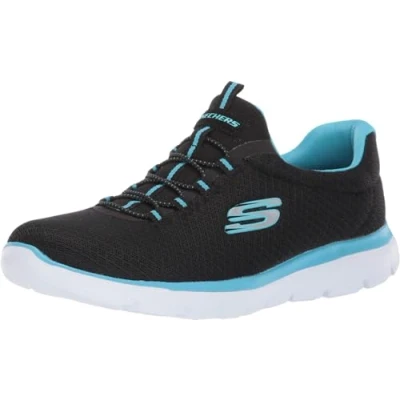 Immagine di Skechers Summits, Scarpe da Ginnastica Donna, Black Turquoise Bktq, 38.5 EU