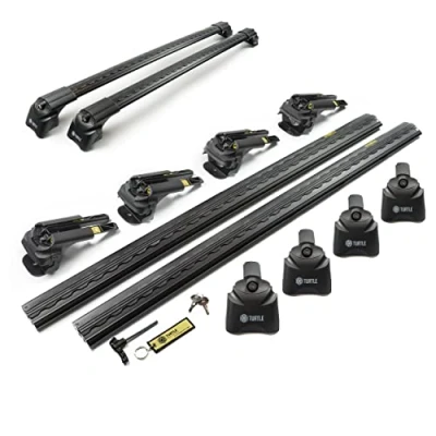 Immagine di TURTLE AIR2 Barre Portatutto; Portapacchi; da Tetto Compatibile con Peugeot 2008, dal 2020; Viene utilizzato per il montaggio di box tetto, portabiciclette, scale Alluminio; TÜV