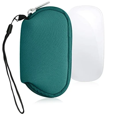 Immagine di kwmobile Custodia Mouse Wireless Compatibile con Apple Magic 1/2 Neoprene Astuccio Porta PC Gaming Petrolio