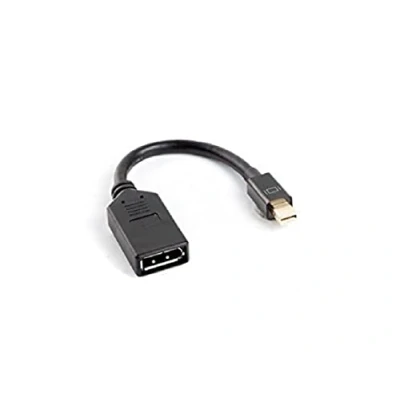 Immagine di lanberg AD 0003 BK Mini DisplayPort 1.2 (Mini Dp) maschio a femmina, adattatore con cavo, 10 cm, colore: Nero