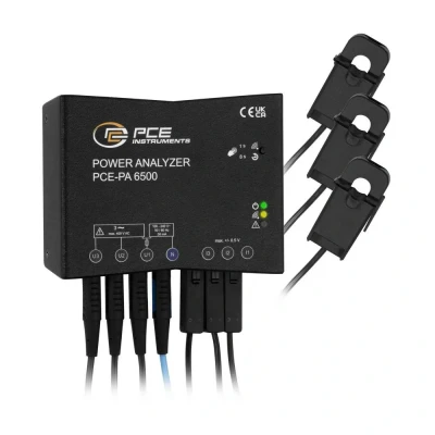 Immagine di PCE Instruments Analizzatore di rete 3 fasi, 1 fase con funzione logger, pinza, Misurazioni online, energia