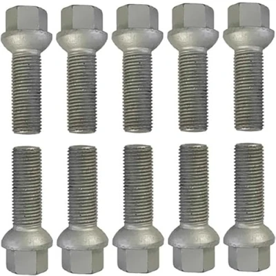Immagine di 10 bulloni ruota argento R14 M14 x 1,5 35 mm