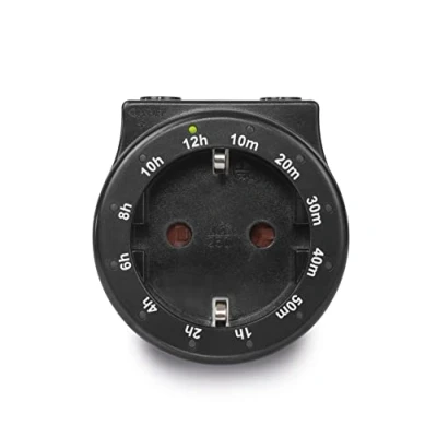 Immagine di Blanko timer CT4, presa con indicatore LED integrato, digitale a risparmio energetico, nero, compatibile solo prese tedesche da 220 V