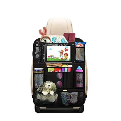 Immagine di HE TOP 1 Pezzi Protezione Sedile Auto Posteriore con Multi Tasca dell&#039;Organizzatore e Pocket iPad Trasparente, Organizer Bambino