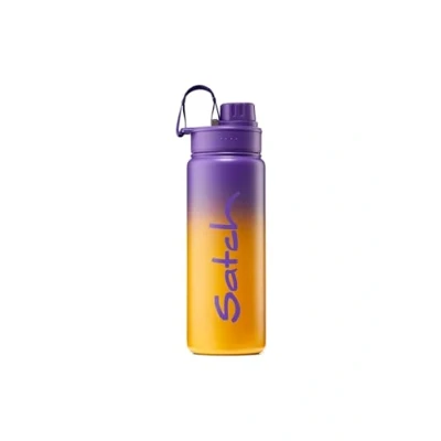 Immagine di satch Borraccia in acciaio inox, senza BPA, 0,5 l, a prova di perdite e adatta per bevande gassate, calde fredde, graffiti viola, arancione
