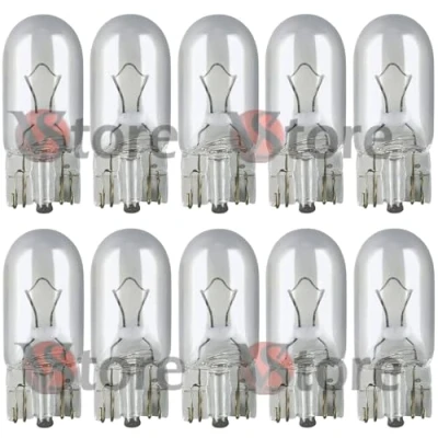 Immagine di VS 10 LAMPADE LAMPADINE LUCI DI POSIZIONE TUTTO VETRO T 12V 5W 2.1x9.5d 501 Trasparente