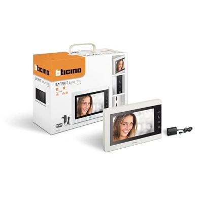 Immagine di Bticino 333253 VIDEOCITOFONO MONITOR INTERNO AGGIUNTIVO 2 Fili, 7&#039;&#039; a Colori con Vivavoce e Alimentatore Spina Plug In, Colore Bianco