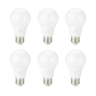 Immagine di Amazon Basics Lampadina Edison a LED E27 con attacco vite, 8 W (equivalenti 60 W) bianco caldo, Non Dimmerabile (confezione da 6 pezzi)