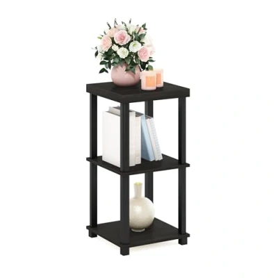 Immagine di Furinno Turn N Tube Tavolino Laterale Classico a 3 Livelli, Legno ingegnerizzato, Espresso/Nero, Tiers
