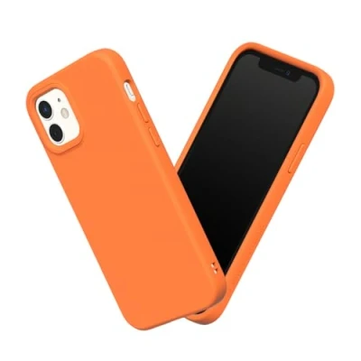 Immagine di RhinoShield Case Compatible with [iPhone 12 mini] SolidSuit Shock Absorbent Slim Design Protective Cover Premium Matte Finish 3.5M / 11ft Drop Protection Neon Orange