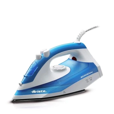 Immagine di Ariete 6234 Steam Iron Ferro da stiro con piastra in teflon Colpo vapore 140 gr/min Serbatoio 250 ml 2000 W Bianco e Azzurro