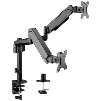 Immagine di Value 2 vie Supporto da tavolo per monitor 43,2 cm (17) 81,3 (32) Nero Inclinabile, Regolabile in altezza, Ruotabile